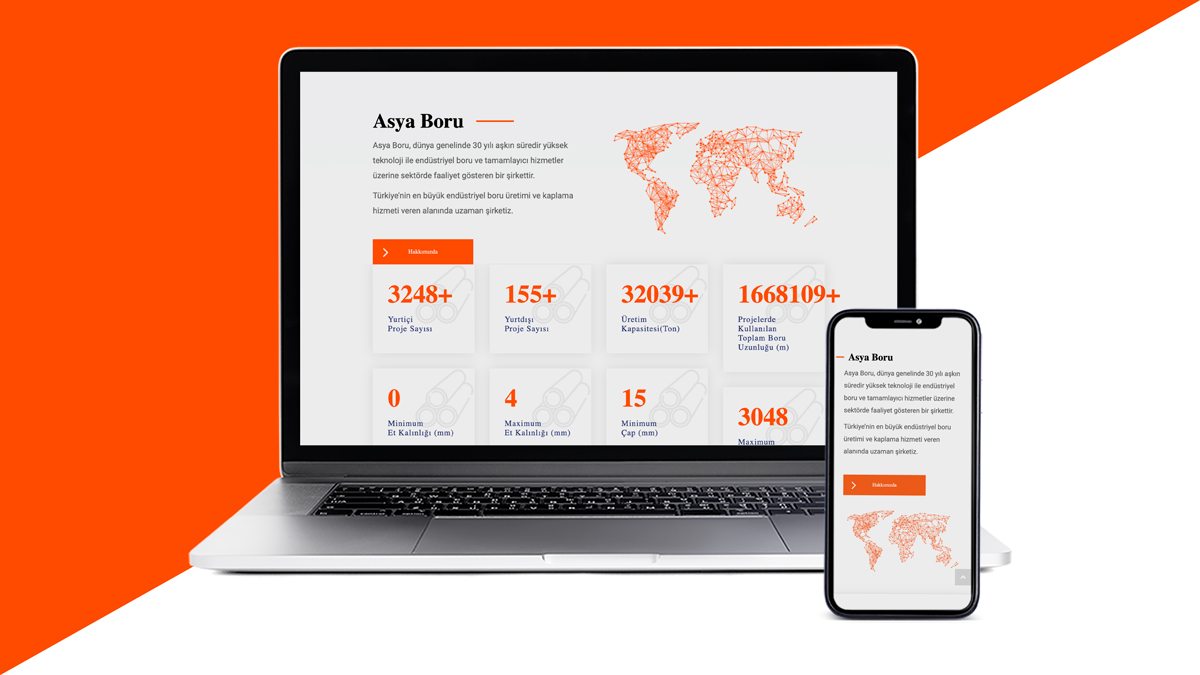 ASYA BORU için web sitesi tasarladım.