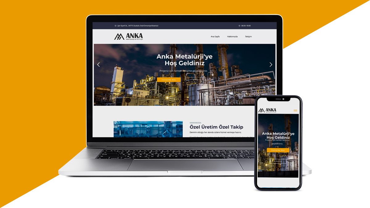 Anka Metalurji Şirketi için web sitesi tasarladım.