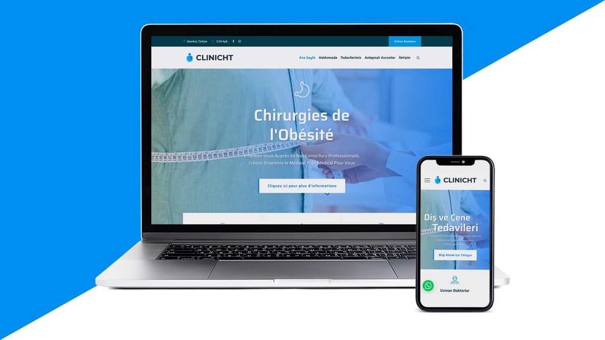 Clinicht Kliniği için web sitesi tasarladım.