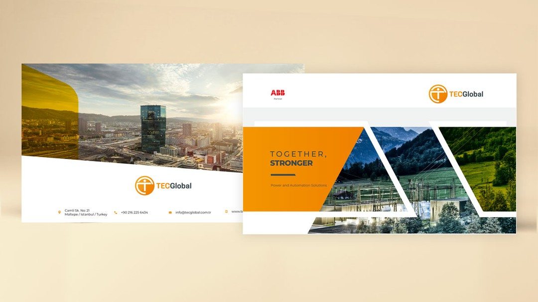 TEC Global Company için sunum dosyalarını tasarladım.