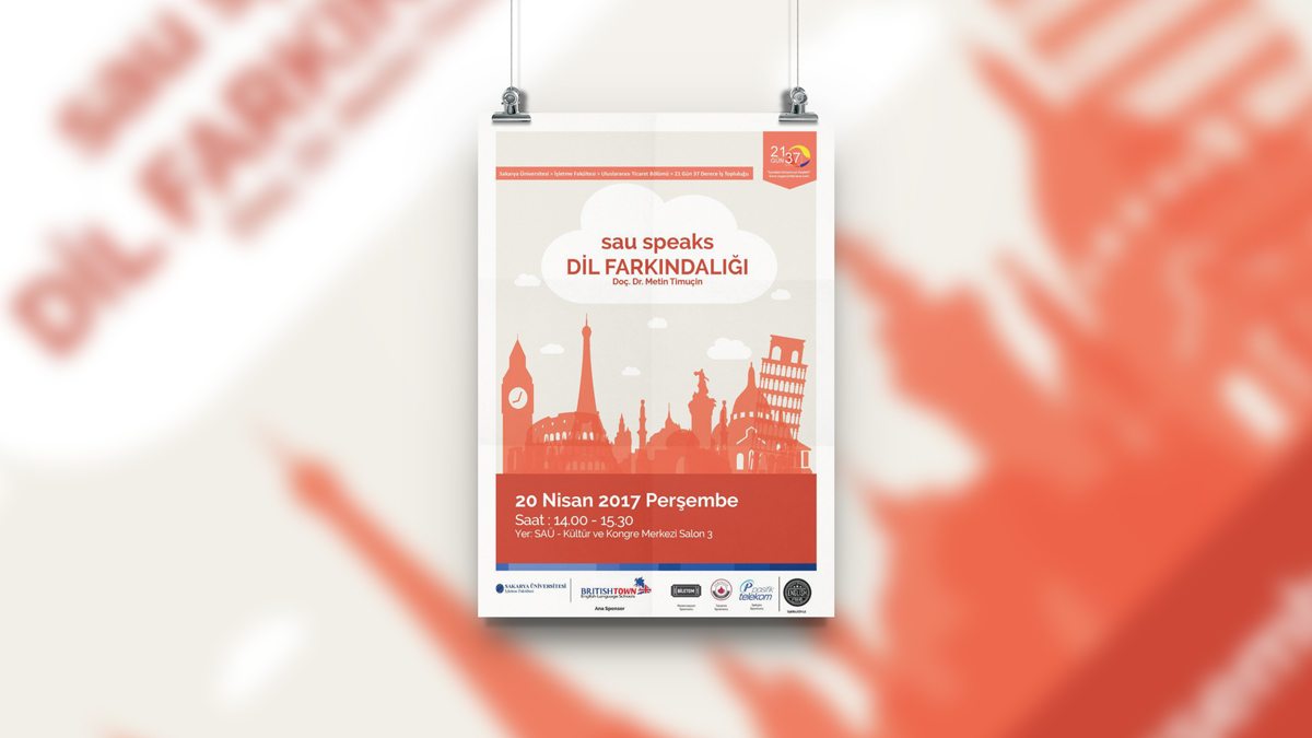 SAÜ – Uluslararası Ticaret Bölümü tarafından düzenlenen “SAU Speaks” etkinliği için afiş tasarladım.