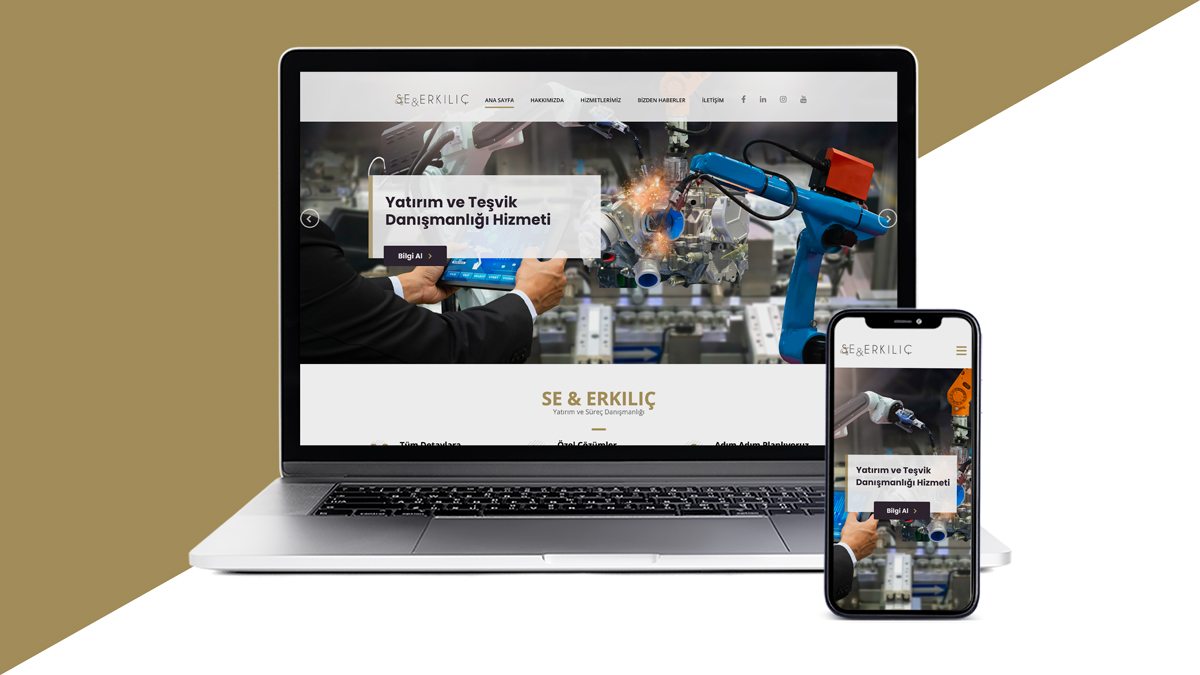 SE & ERKILIÇ Danışmanlık için web sitesi tasarladım.