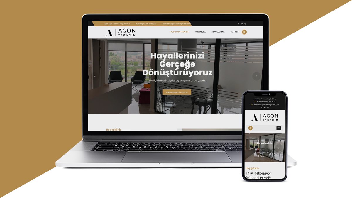 Agon Tasarım için web sitelerini tekrar tasarladım.