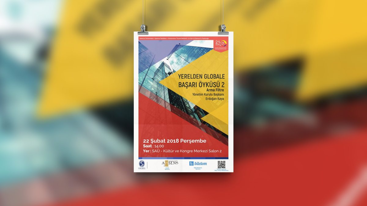 SAÜ – Uluslararası Ticaret Bölümü tarafından düzenlenen “Yerelden Globale” etkinliği için afiş…