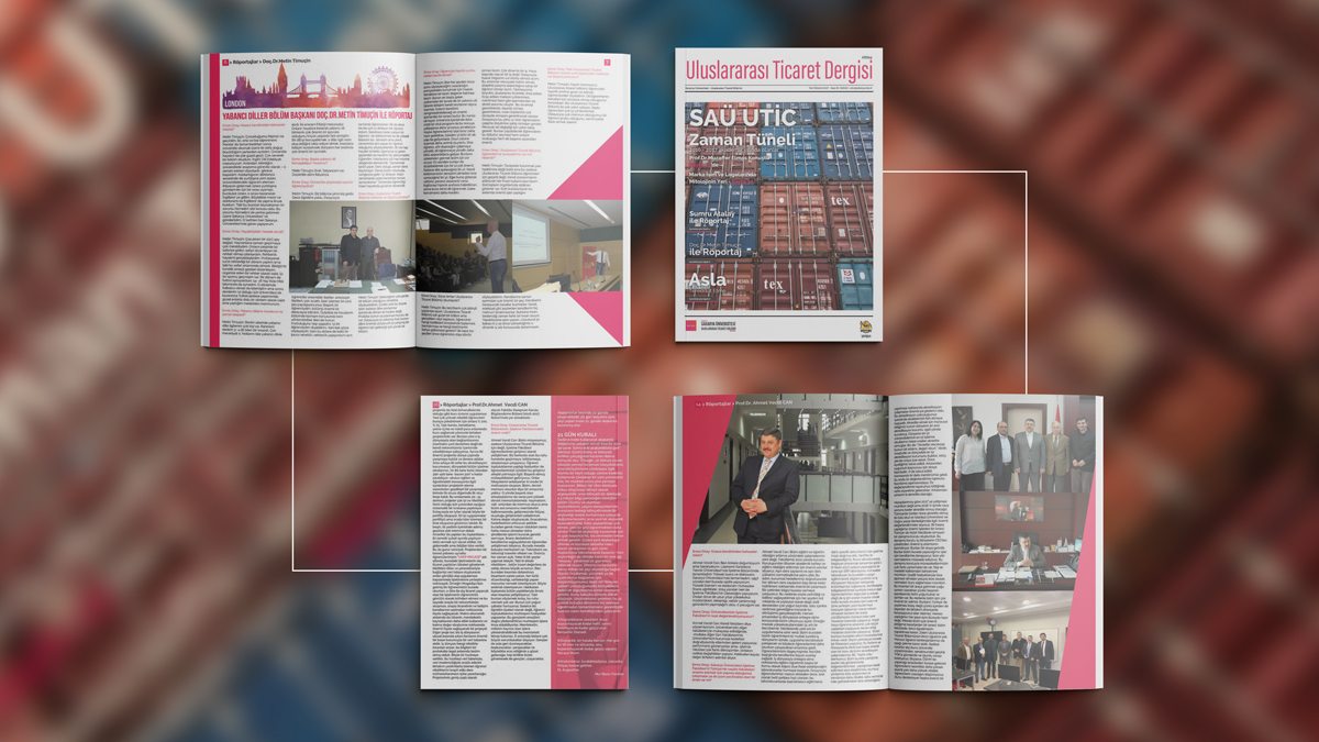 SAÜ – Uluslararası Ticaret Bölümü tarafından düzenlenen “UTİC Dergisi 2017” için dergi tasarımını yaptım.