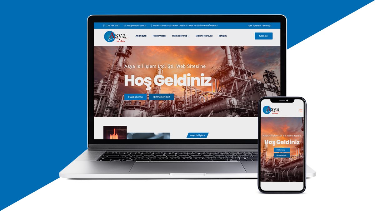 Asya Isıl İşlem Şirketi için web sitesi tasarladım.