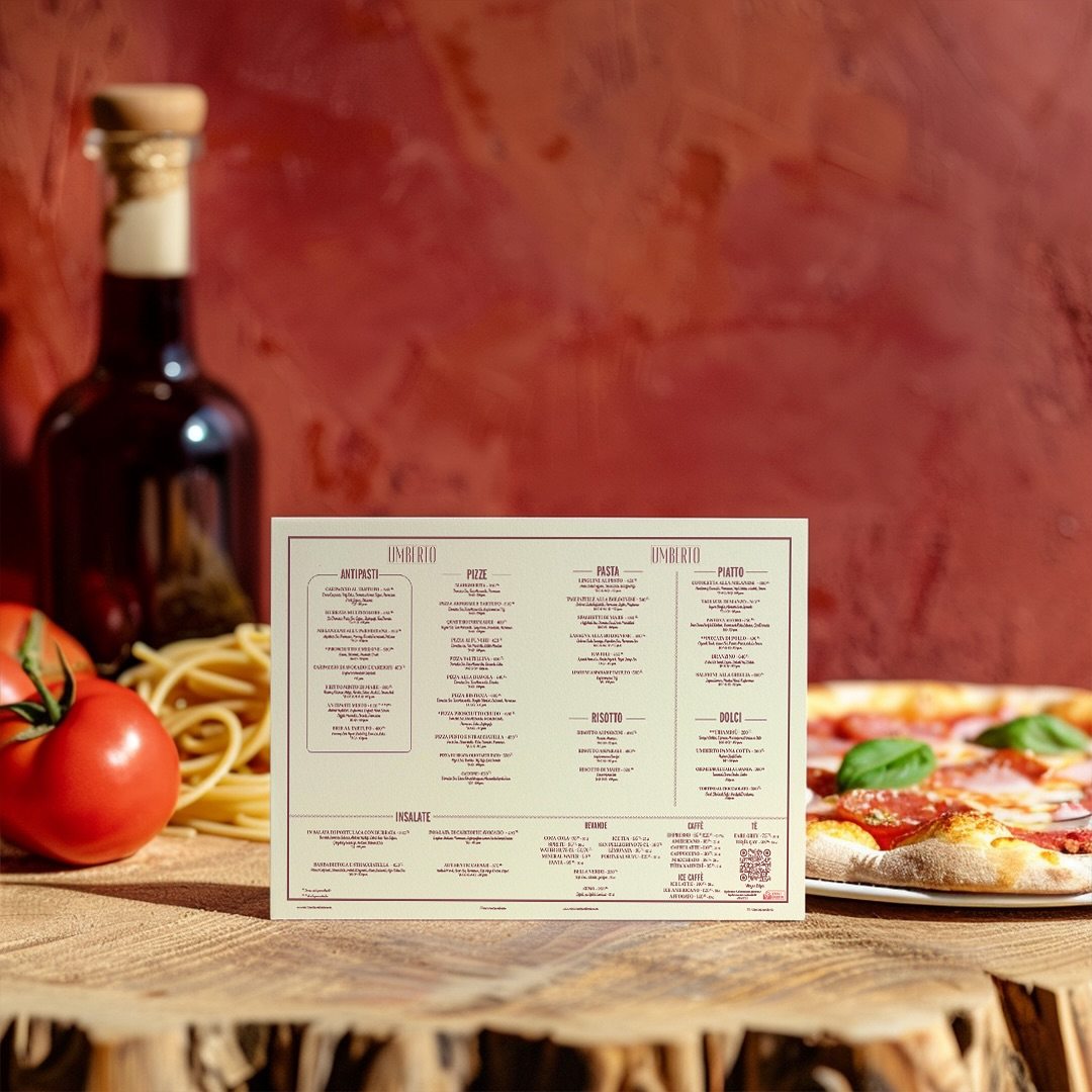 İtalyan Restoranı Ristorante Umberto için yemek menü tasarımı yapıldı.