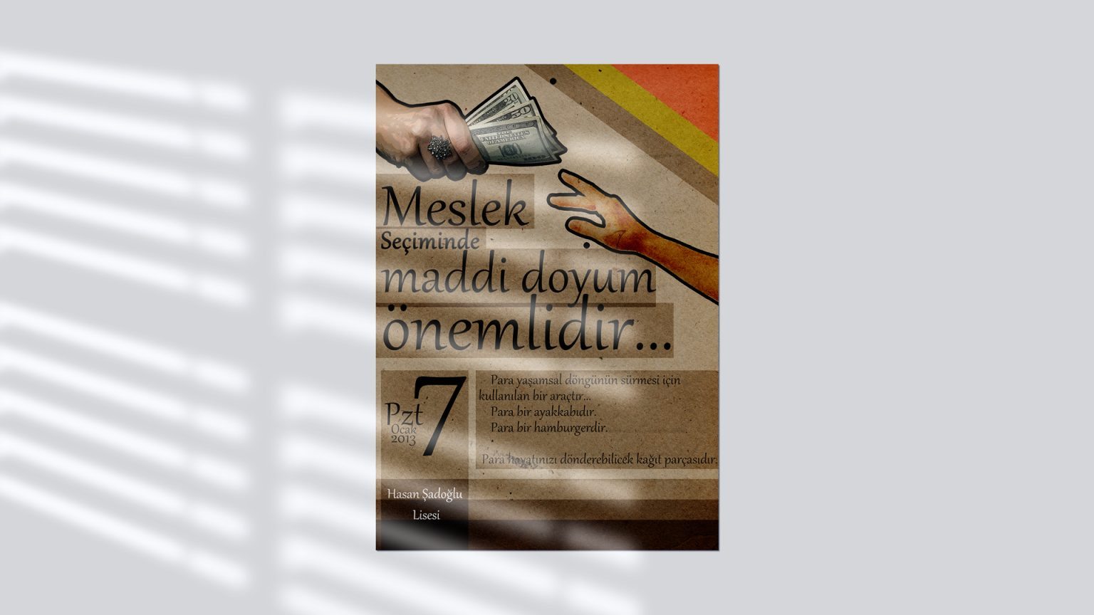 Hasan Şadoğlu Lisesi’nde düzenlenen münazara etkinliği için afiş hazırladım.