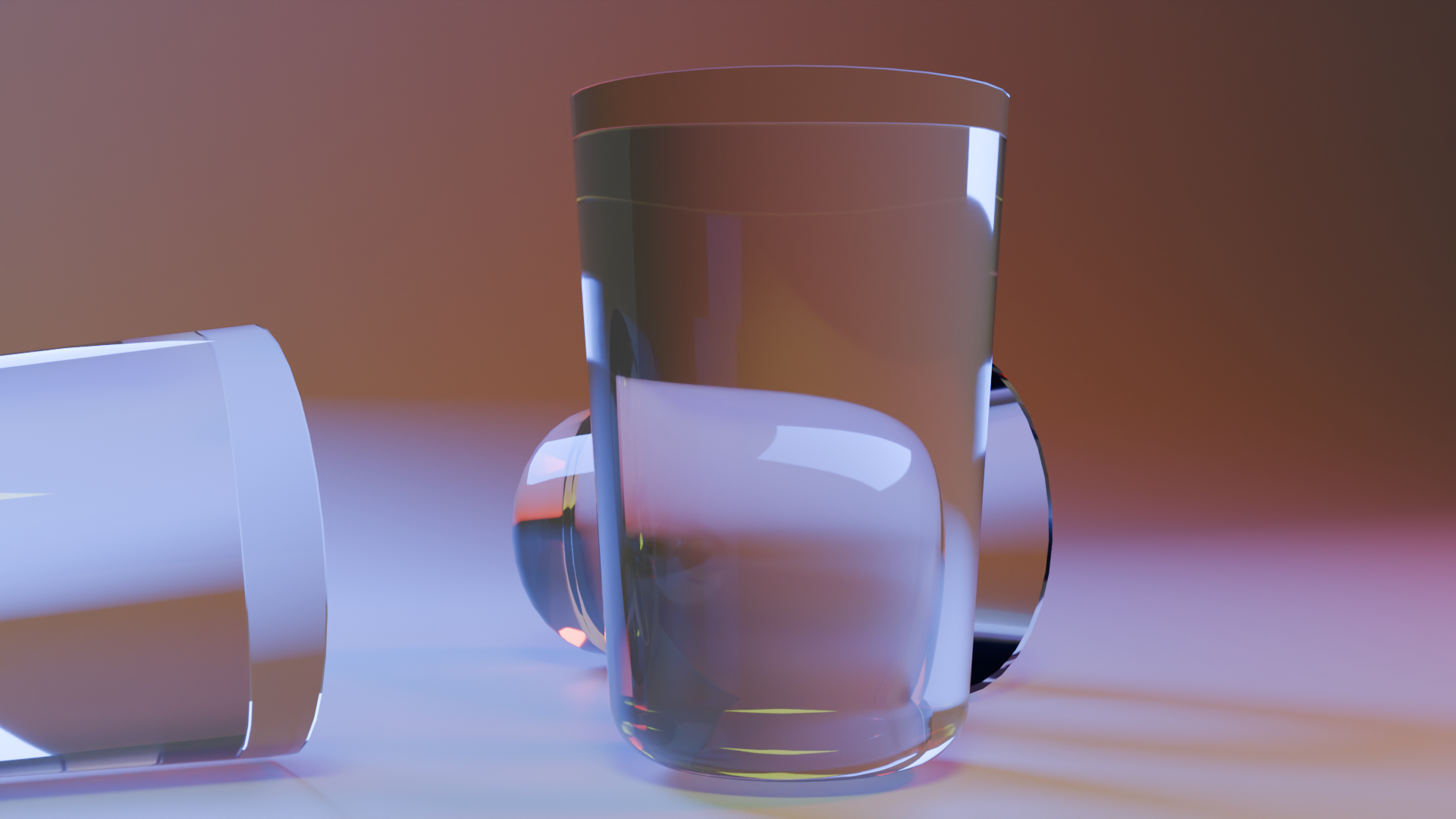 Blender cam bardak Glass materyal yakın plan render