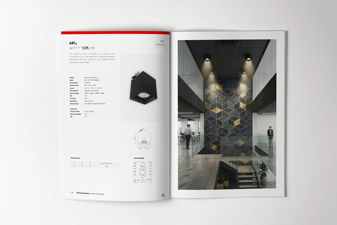 EAE Lighting Architectural Solutions katalog sayfa tasarımı
